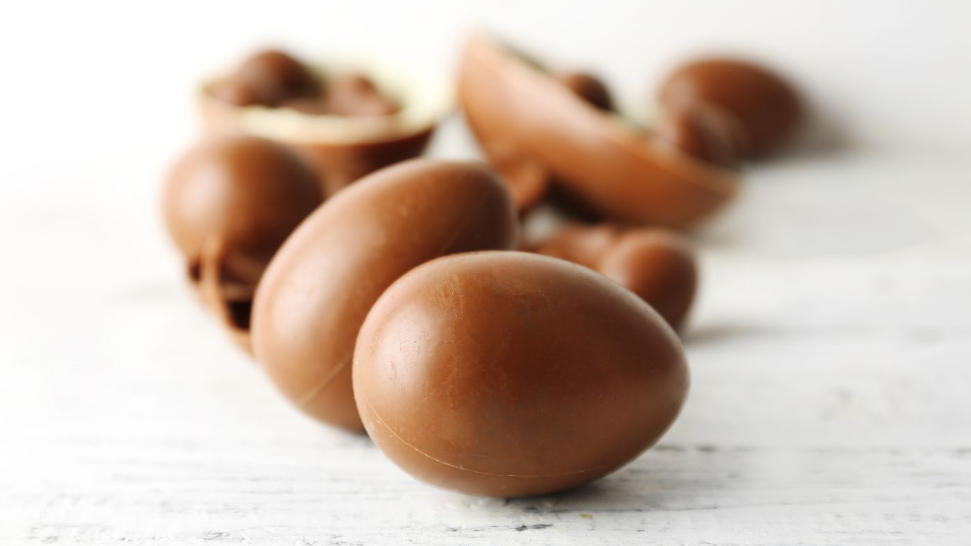 photo of plain filled healthy chocolate easter eggs