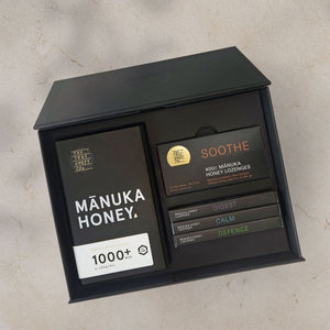 Wellness Box from The True Honey Co open on a table