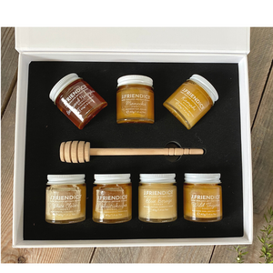 J Friend Sampler Open Box of Honeys and Dipper