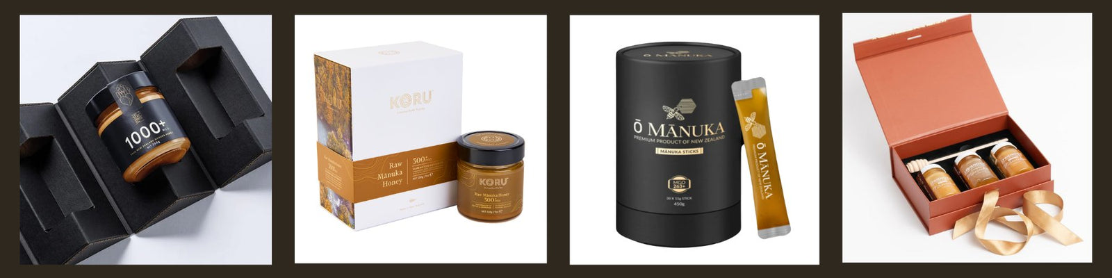A selection for four Manuka Honey products