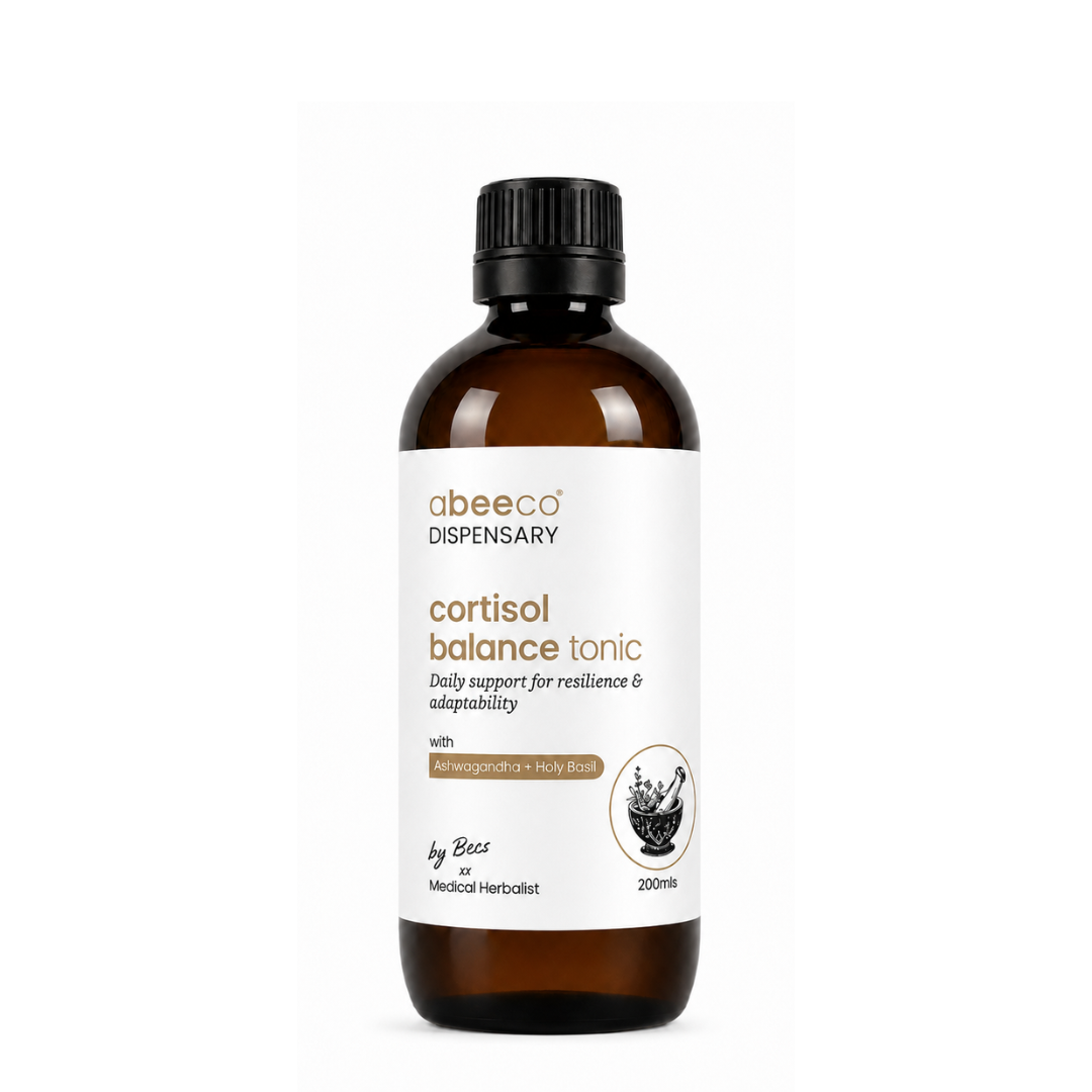 Cortisol Balance Tonic in a amber bottle