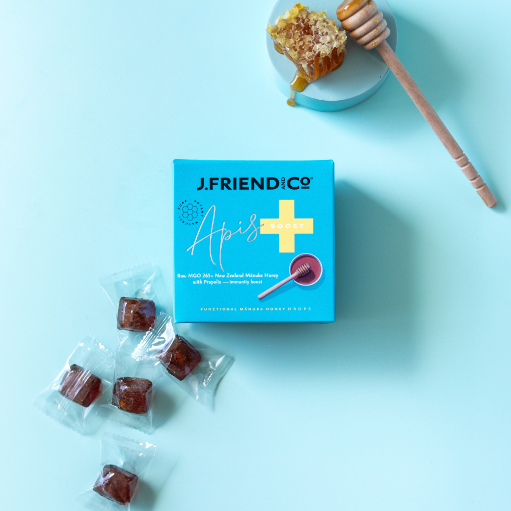 J.Friend and Co Boost Lozenges on table