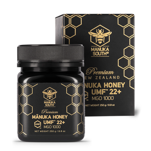 This Manuka South 22+ UMF (MGO 1000) Manuka Honey is of superior grade and harvested in small batches from remote sites in the North Island of New Zealand. The honey has been processed at low temperatures maintaining its natural goodness. 