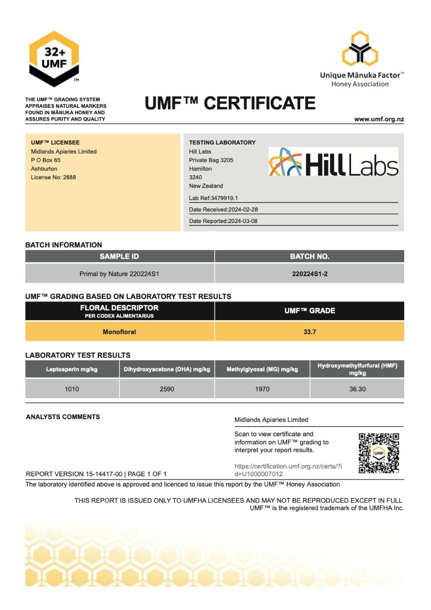 Primal by Nature 32+ UMF Certificate 