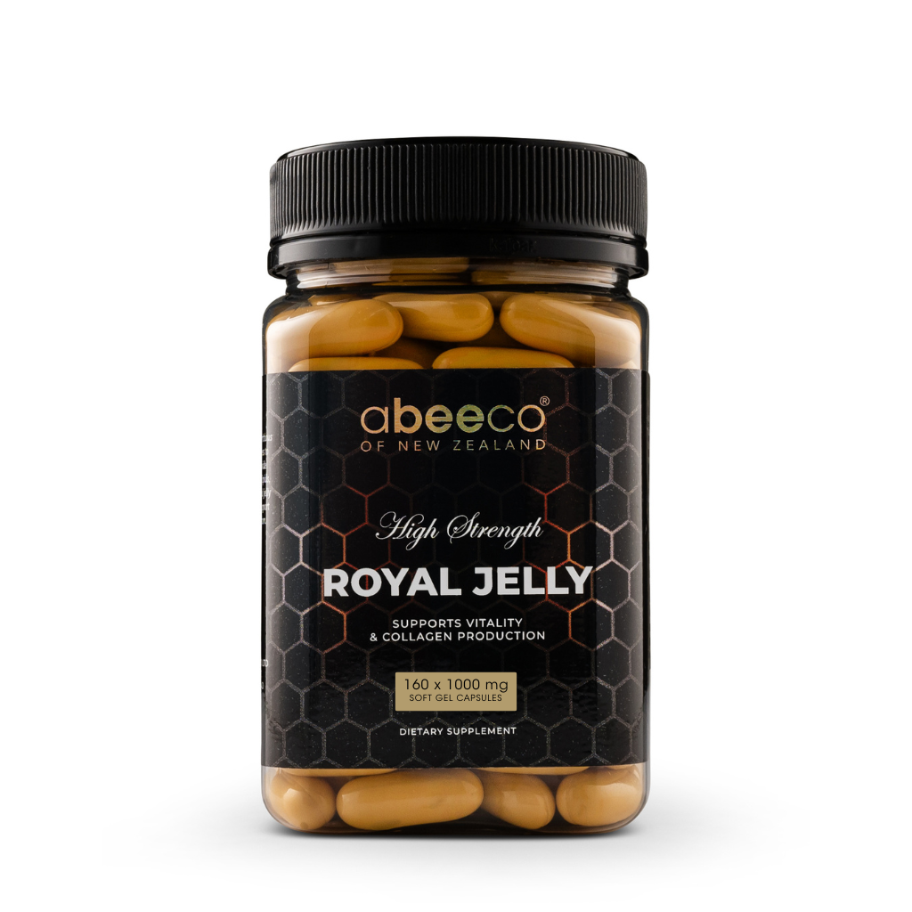 Abeeco Royal Jelly supplement bottle on a white background