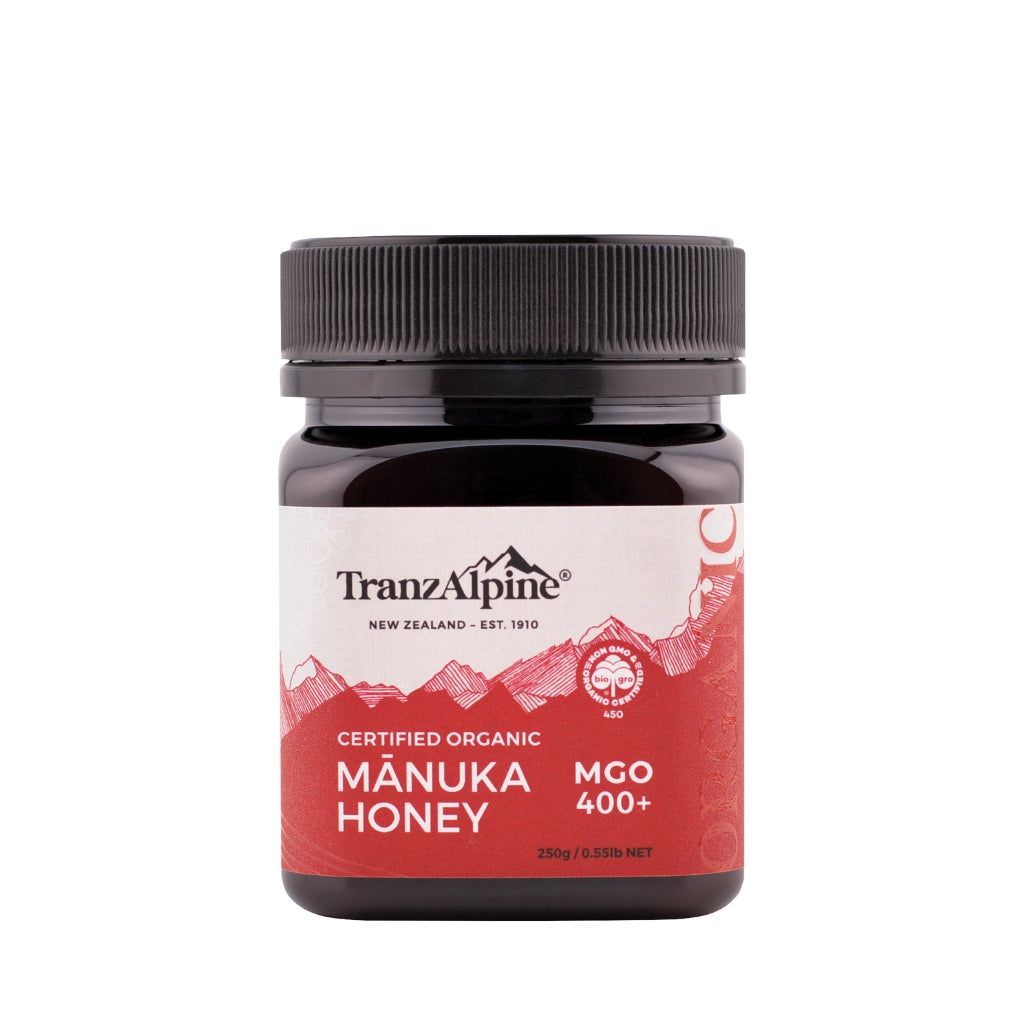 TranzAlpine Organic MGO 400+ Manuka Honey Jar