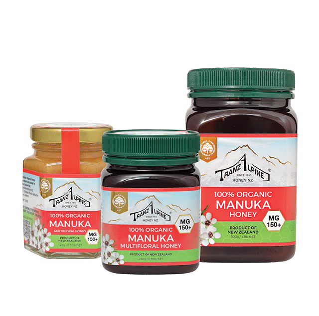 150+ MG Organic Manuka Multifloral Honey - Manuka Honey | TranzAlpine Honey NZ